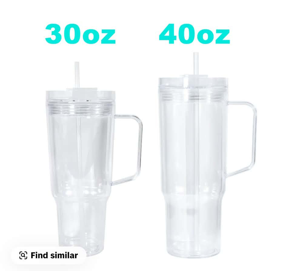 30oz Acrylic Snow Globe Tumbler with Handle