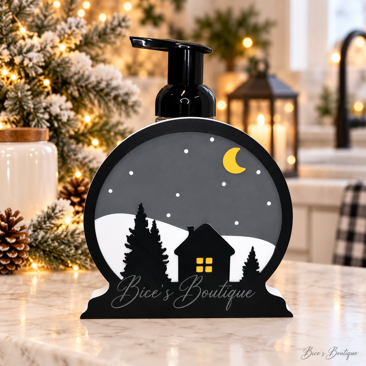 Snowy Cabin Snow Globe Interchangeable Faceplate