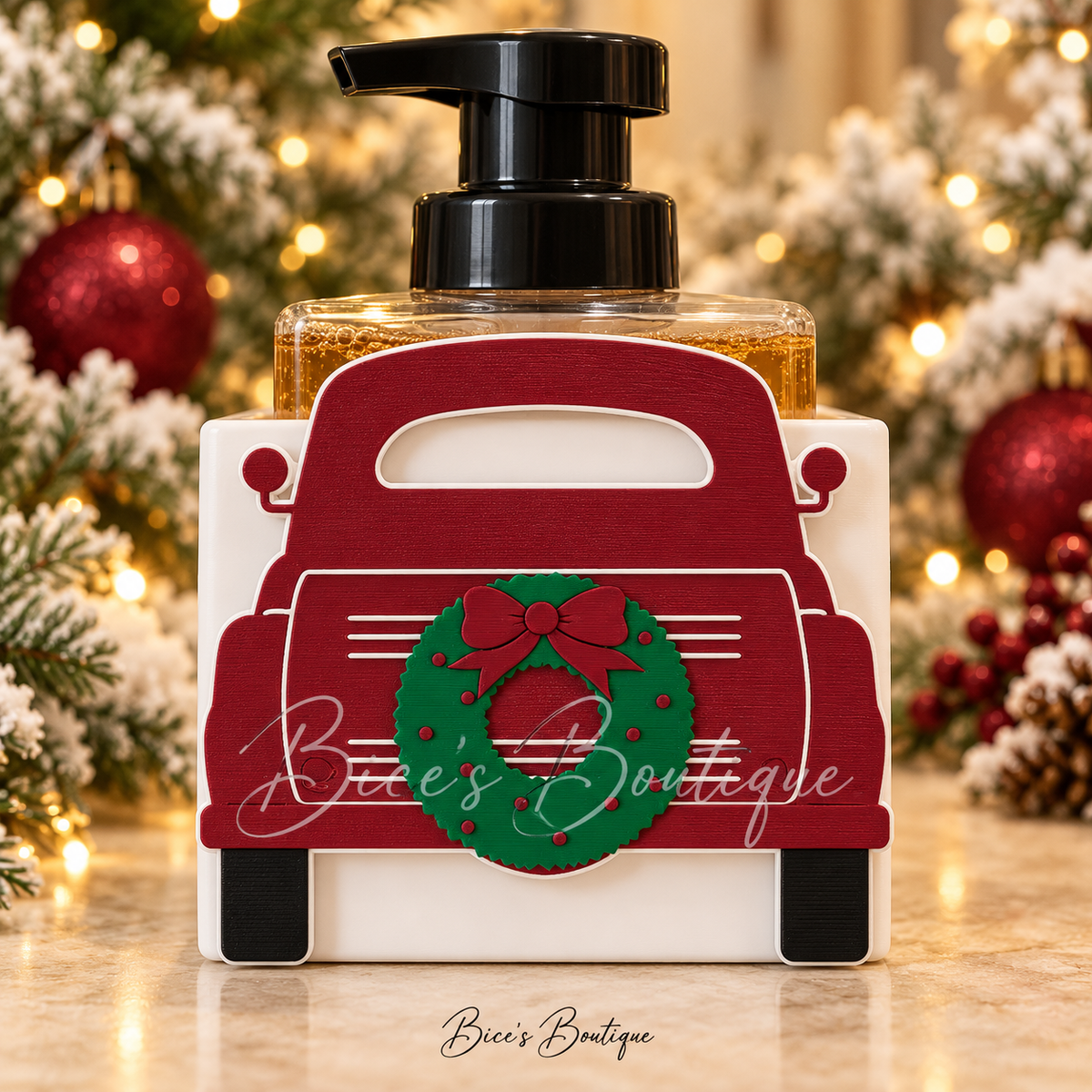 Vintage Christmas Truck & Wreath Interchangeable Faceplate