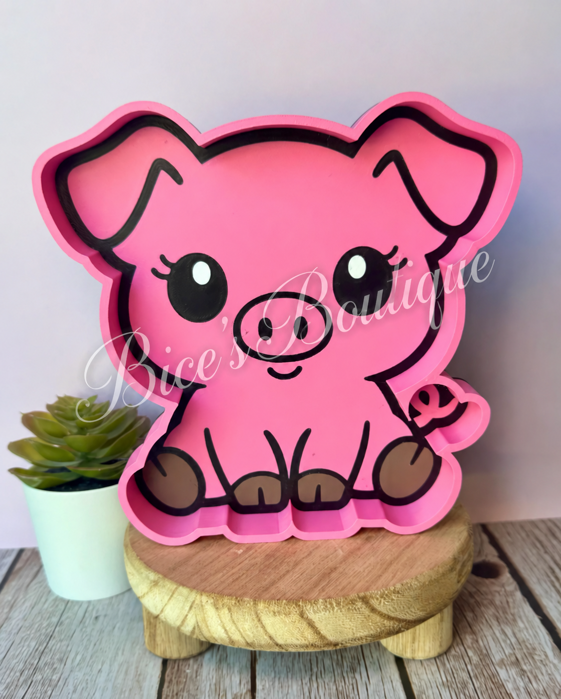Cute Pink Pig Trinket Tray – 3D Printed Jewelry Organizer
