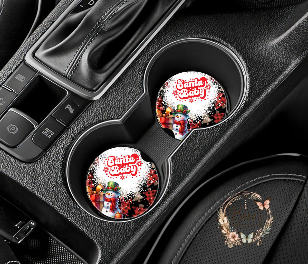 Santa Baby Christmas Car Coaster Set