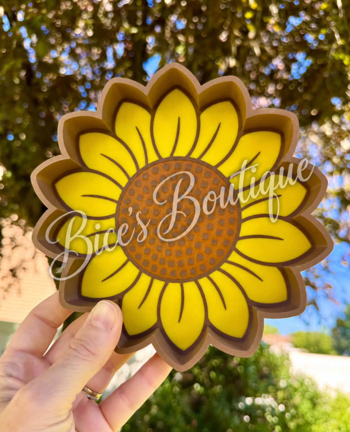 Sunflower Trinket Tray – 3D Printed Jewelry Organizer