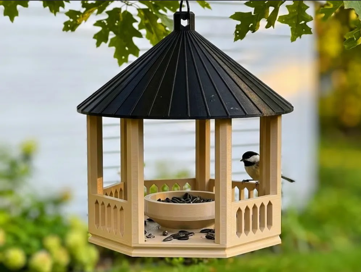Elegant Gazebo Bird Feeder – Hanging Outdoor Bird Feeding Station