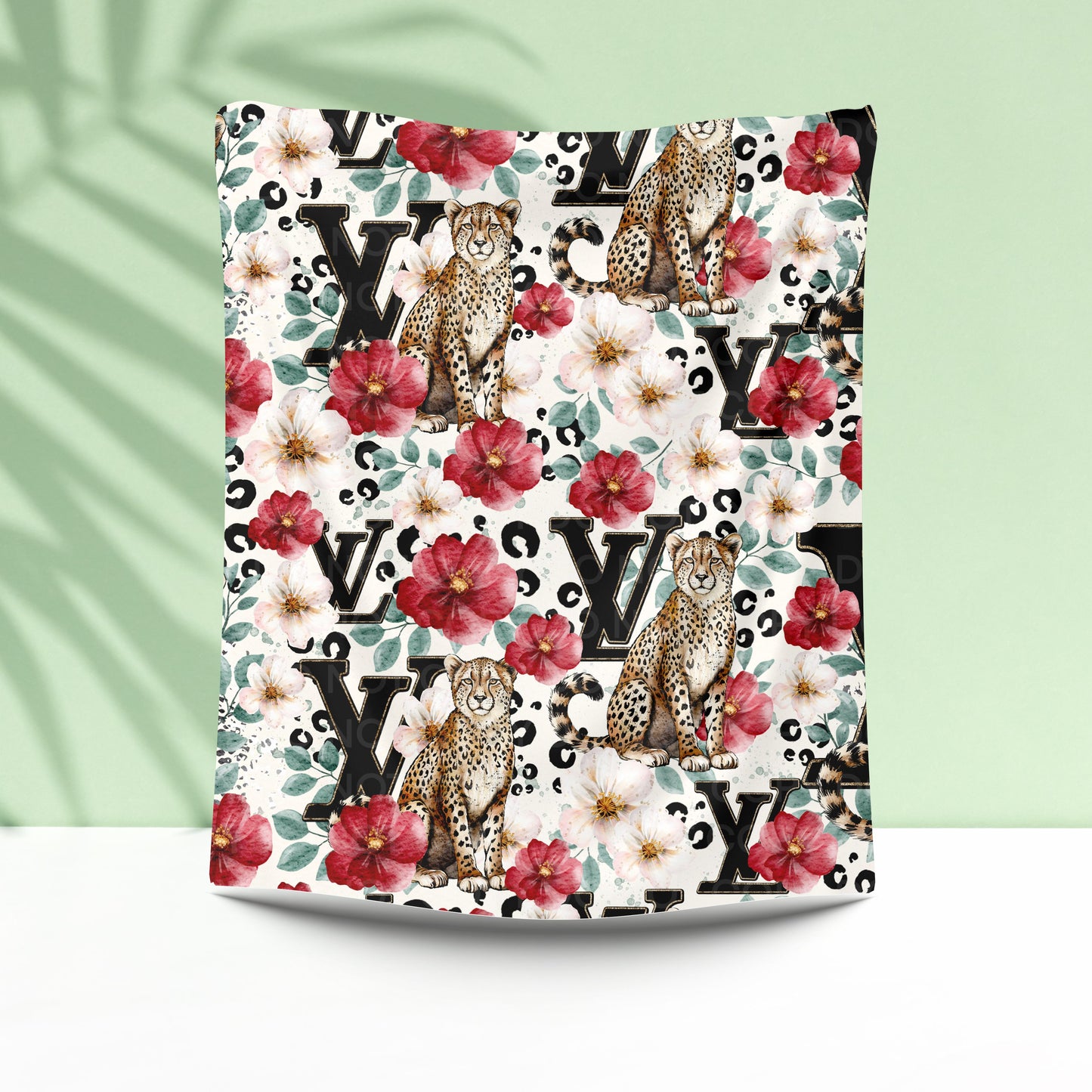 Floral Leopard Plush Blanket 50x60 | Trendy Cheetah Throw | Pre-Order