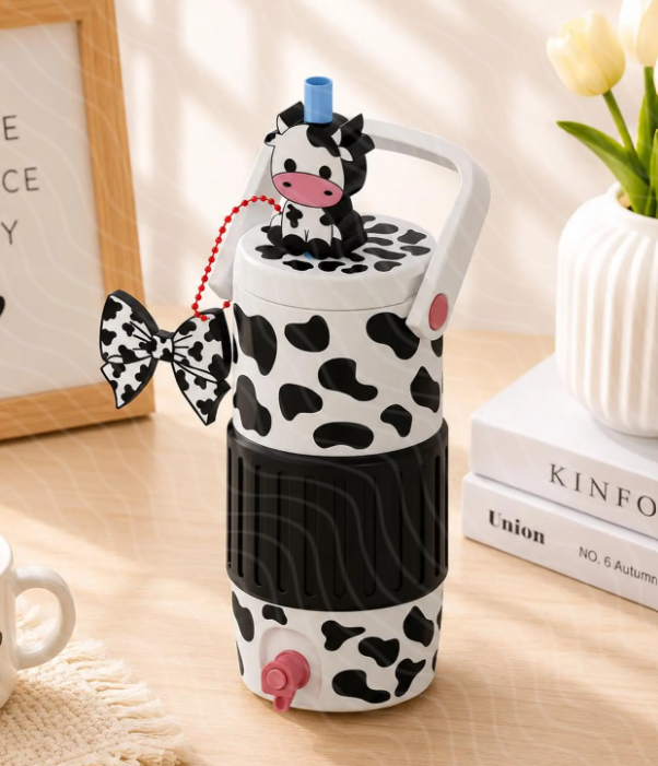 Cow Print 12 oz Can Cooler | Standard & Skinny Can Koozie | Cute Farmhouse Drink Sleeve | Cow Lover Gift