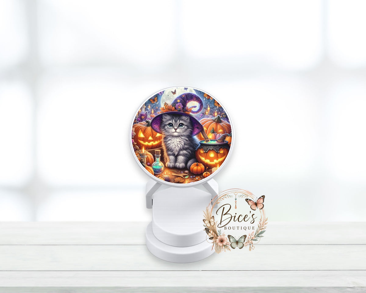 Witchy Kitty Halloween Phone Grip β Pumpkin & Potion Design