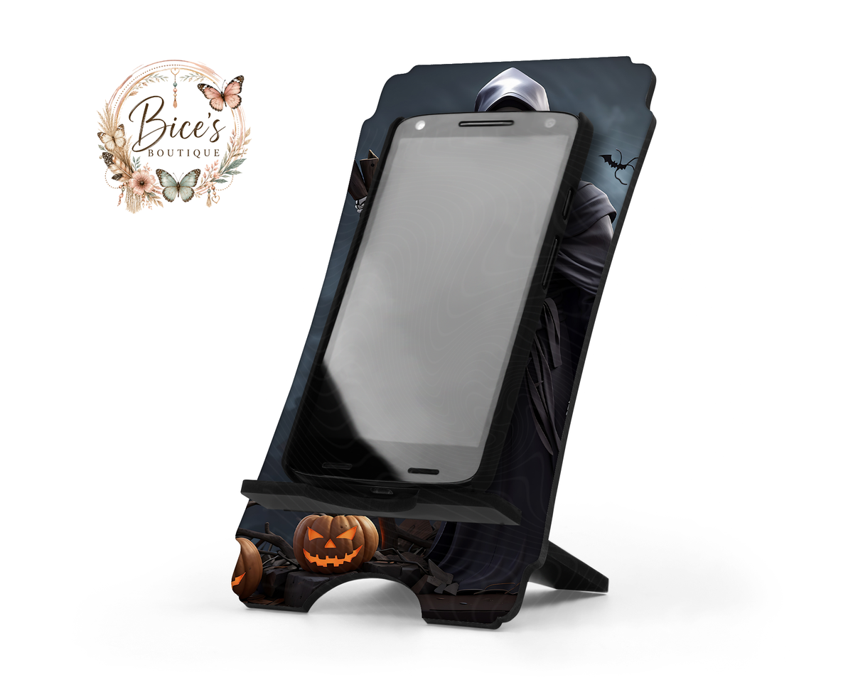 Grim Reaper Phone Stand – Spooky Halloween Design