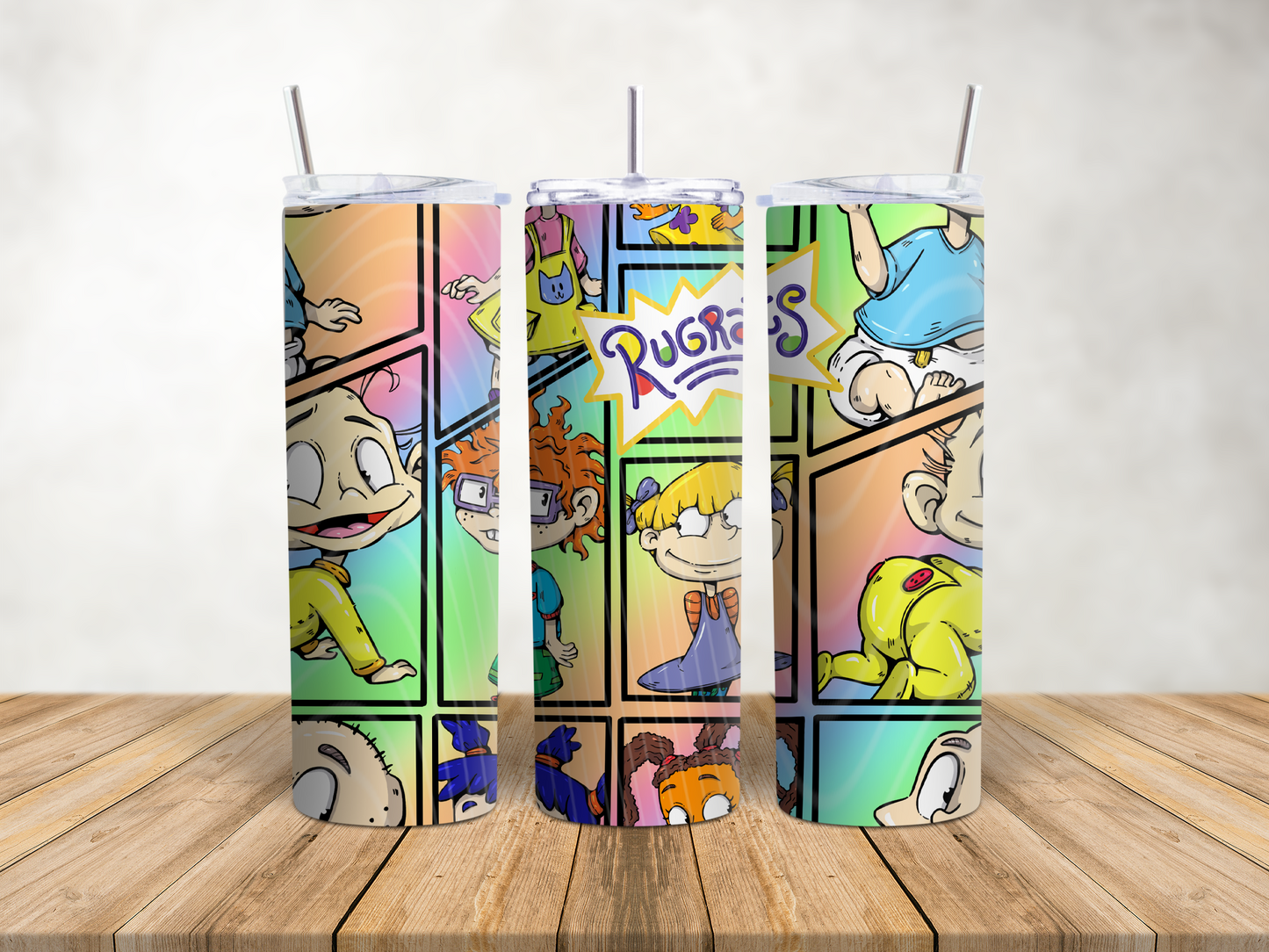 90s Cartoon Baby Crew Tumbler – Retro Comic Style 20oz Skinny Tumbler