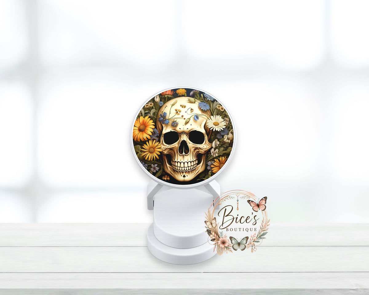 Floral Skull Phone Grip β Boho Wildflower Design