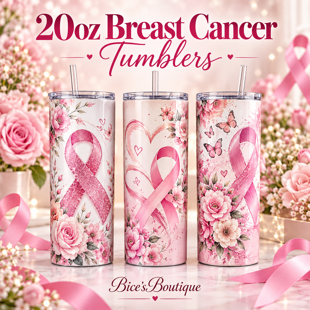 Breast Cancer 20oz Tumblers