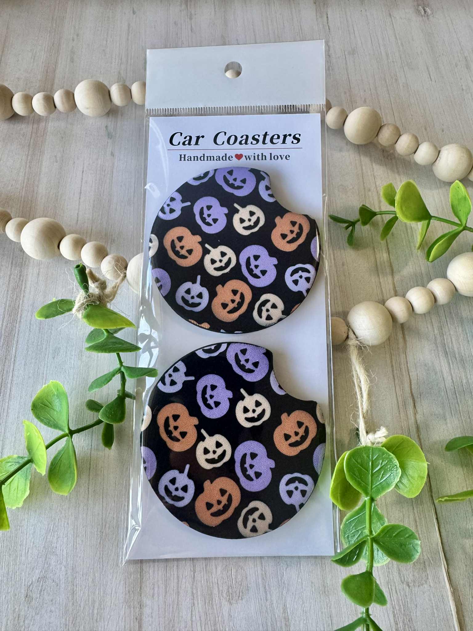 Pastel Pumpkins Car Coasters