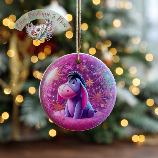 Sweet Winter Donkey Ornament – Pastel Purple Holiday Decoration 2025