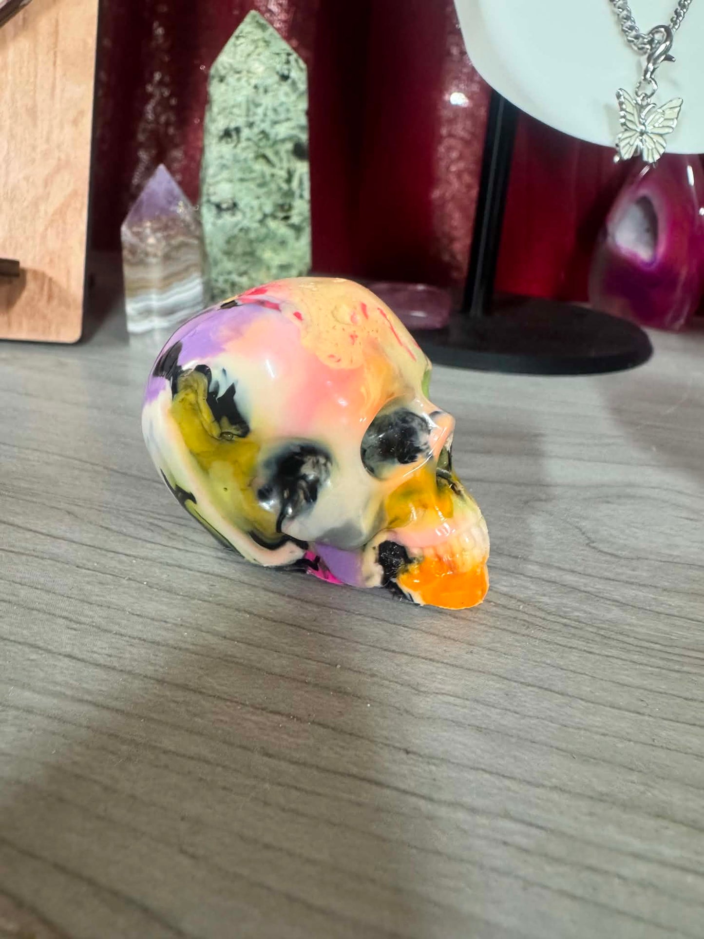 One-of-a-Kind Recycled Filament Skull Paperweights