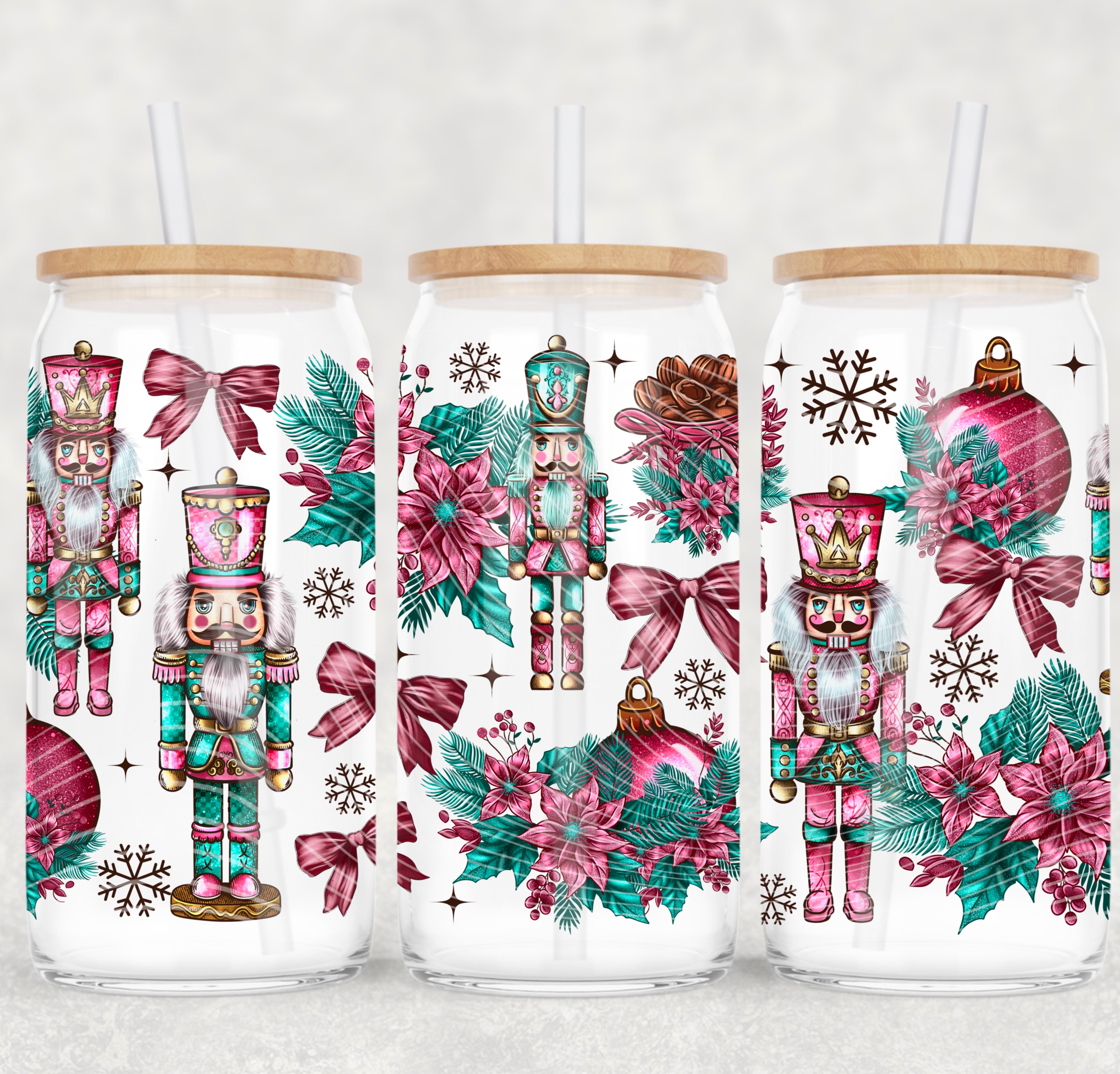 ✨ “Nutcracker Christmas Magic” 16oz Glass Tumbler ✨