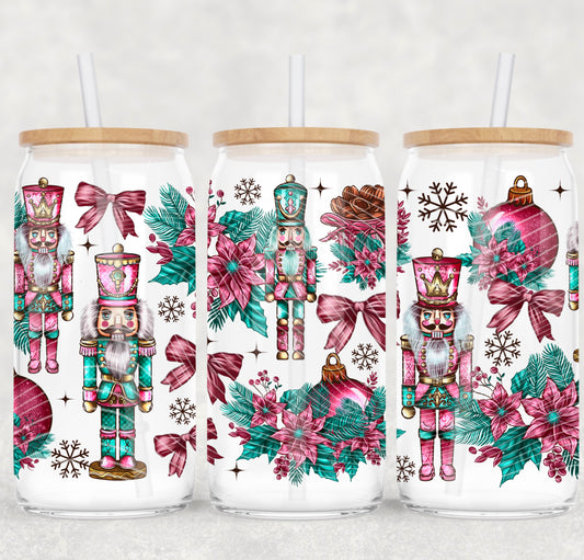 ✨ “Nutcracker Christmas Magic” 16oz Glass Tumbler ✨
