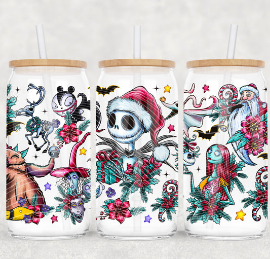 🎄 “Night Before Christmas Cheer” 16oz Glass Tumbler 🎄