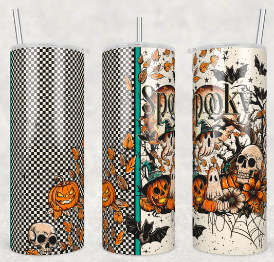 🖤 “Stay Spooky” 20oz Checkered Halloween Tumbler 🖤