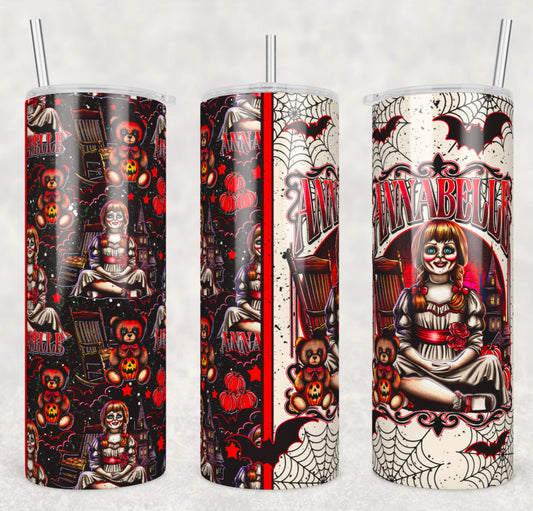 🕸️ “Annabelle’s Haunted Sips” 20oz Horror Tumbler 🕸️