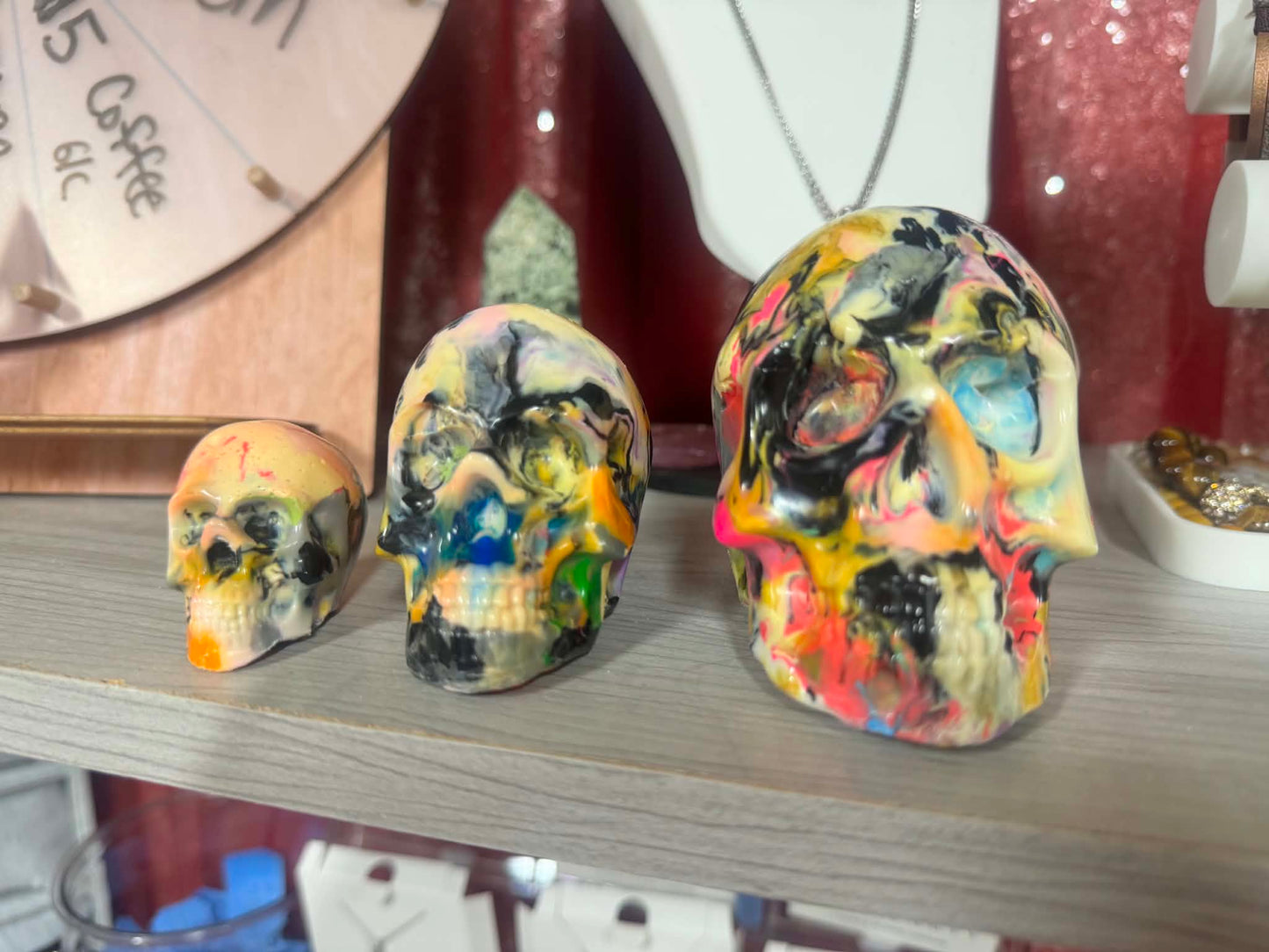 One-of-a-Kind Recycled Filament Skull Paperweights
