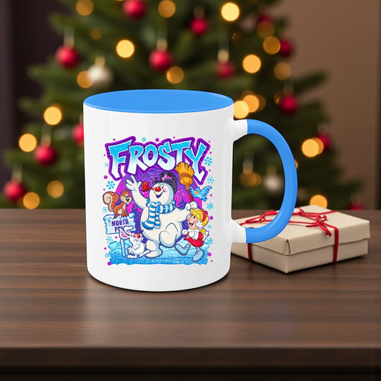 Frosty Winter Fun 15oz Mug – Cheerful Snowman Holiday Coffee Cup