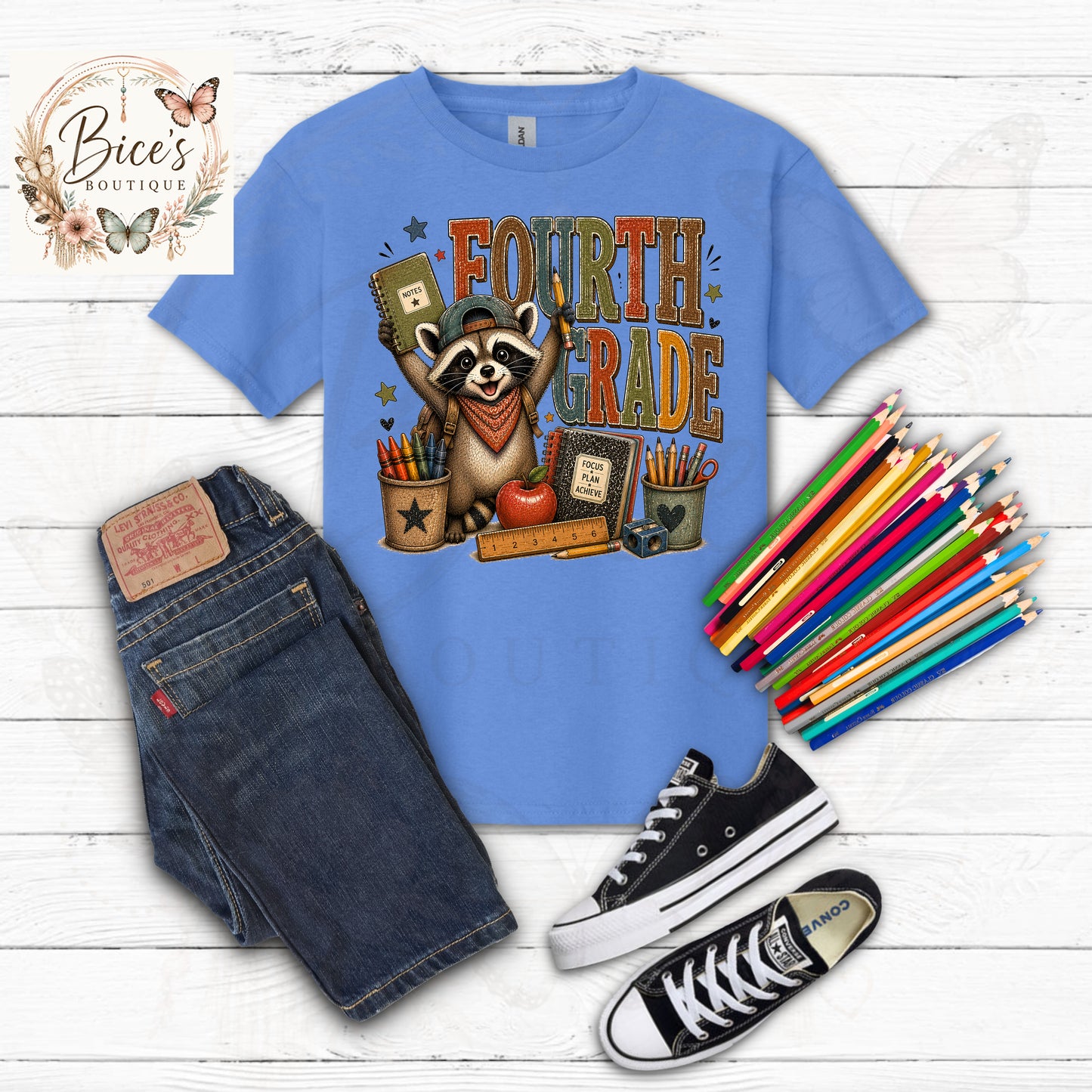 Grade Raccoon Back to School T-Shirt | Cute First Day of School Shirt | Multiple Grade Options