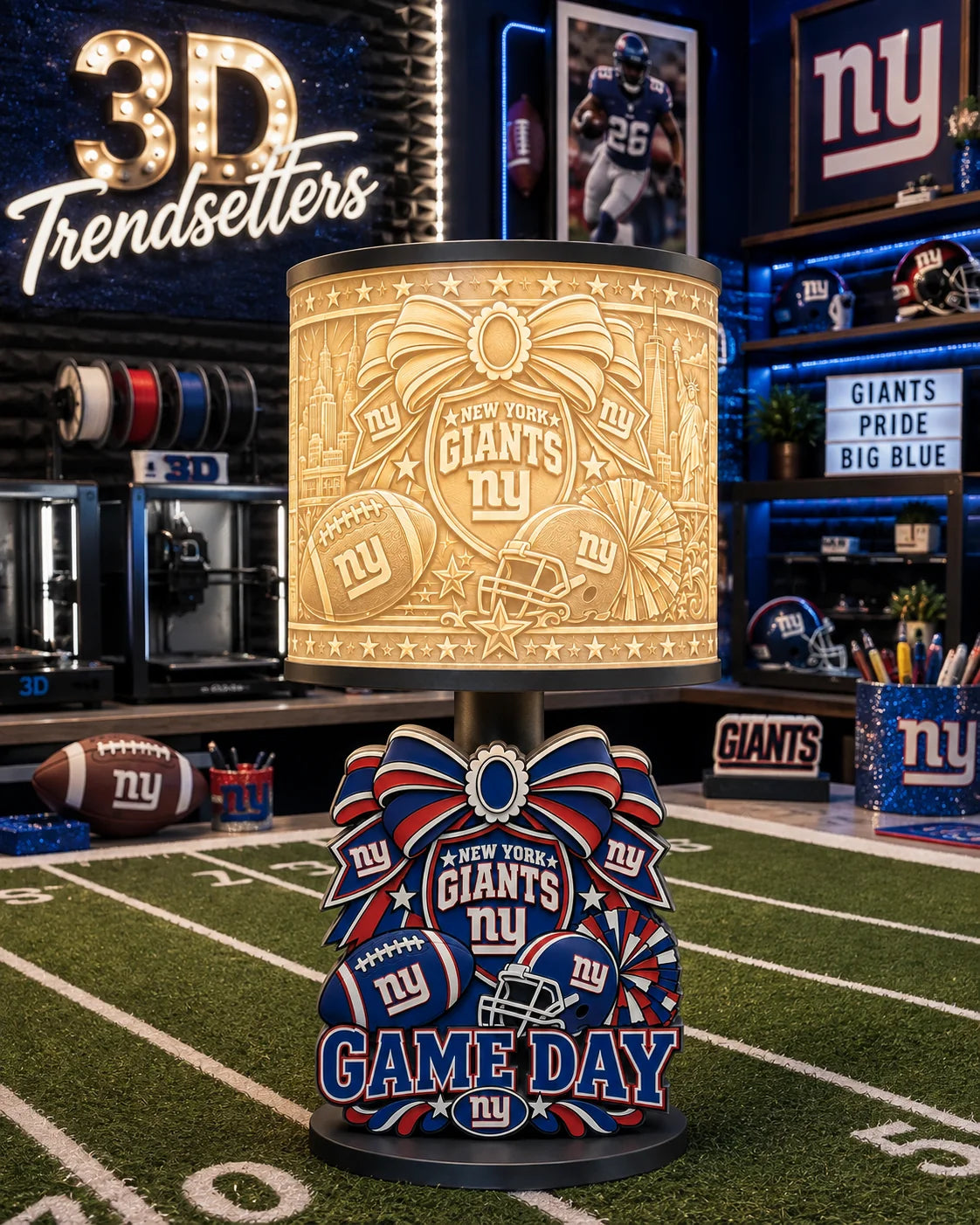 Girly Game Day Sports Lamp – Multiple Team Styles Available