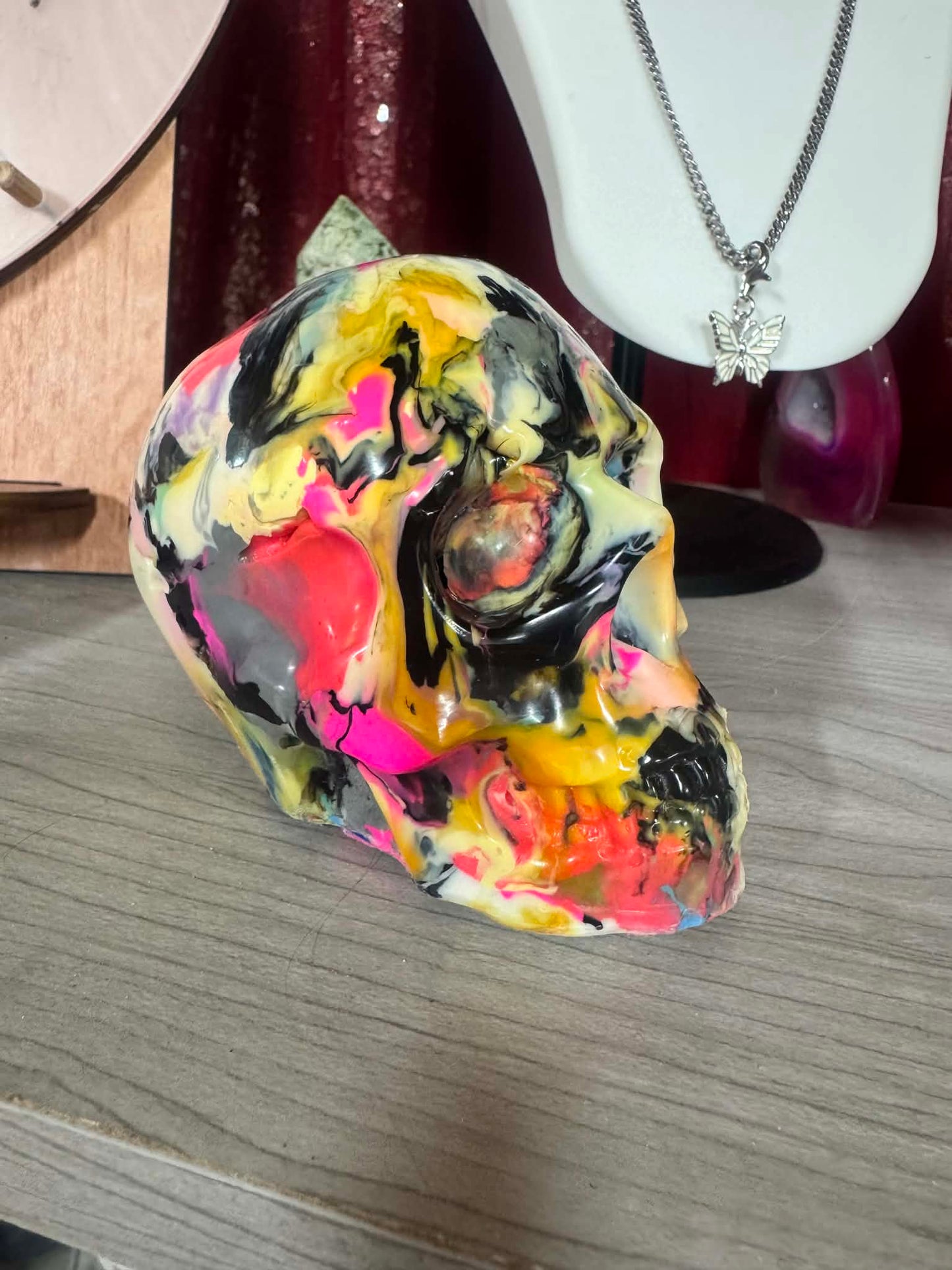 One-of-a-Kind Recycled Filament Skull Paperweights