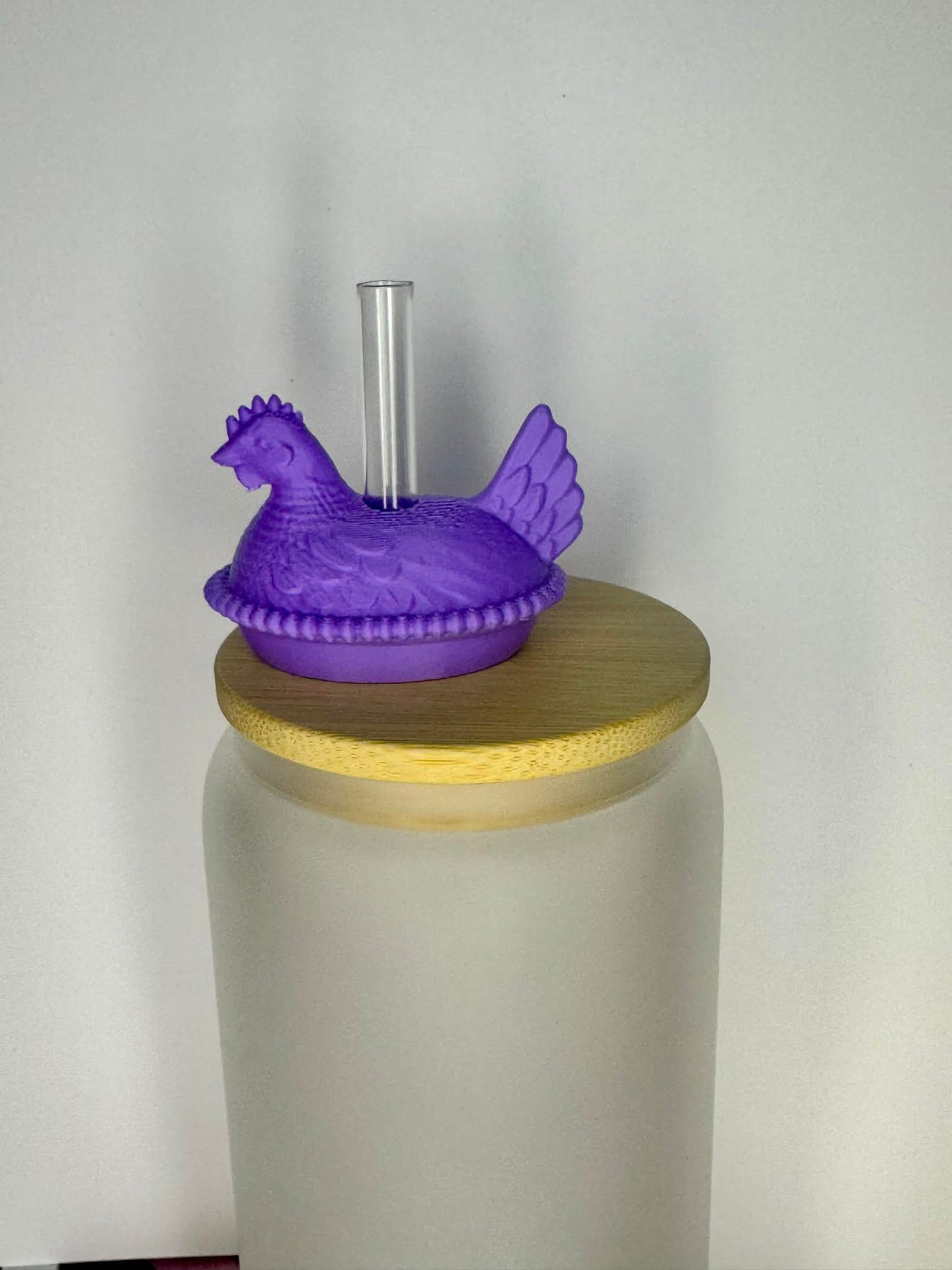 Hen Straw Topper – Farmhouse Cute Tumbler Accessory