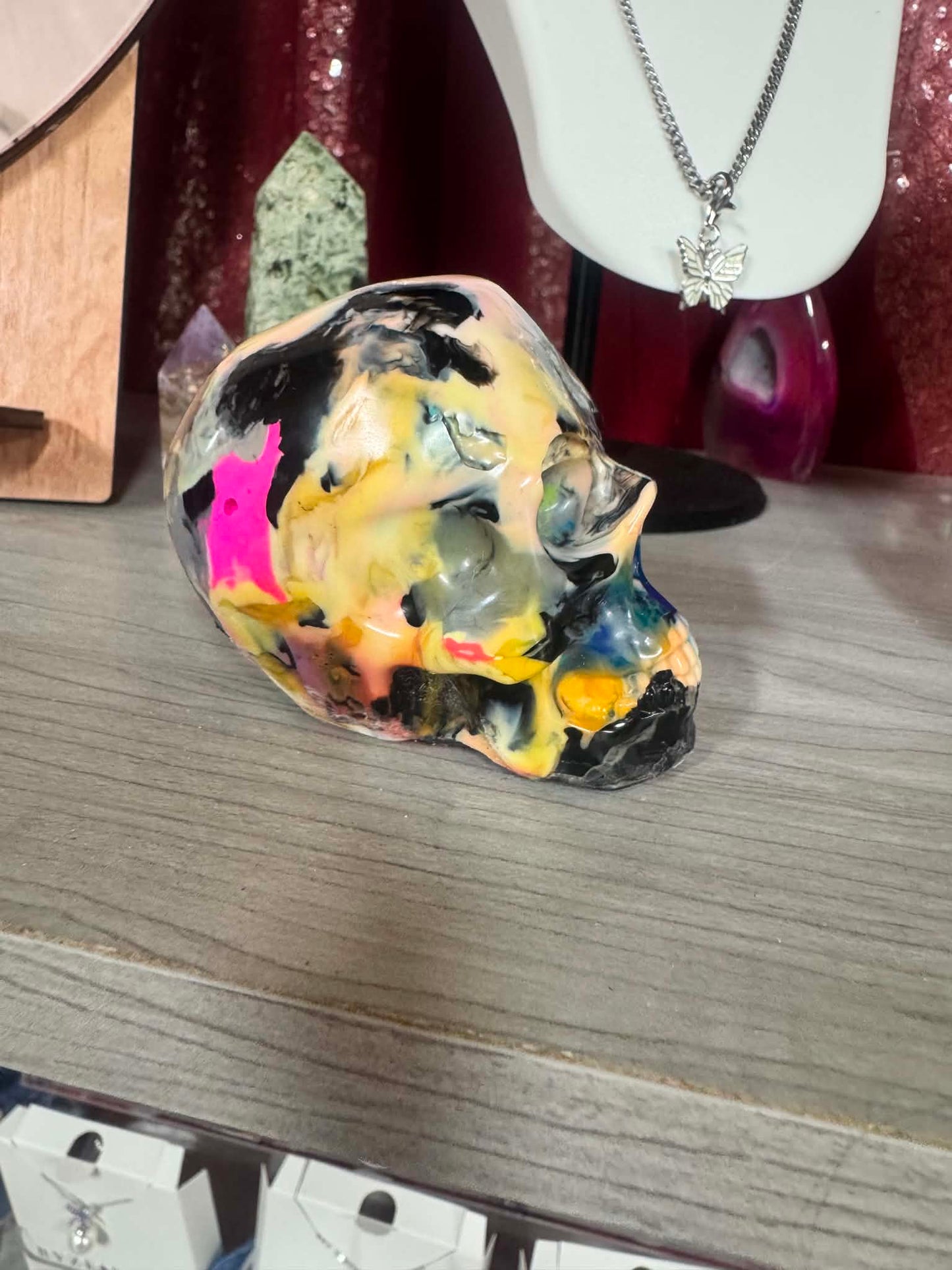 One-of-a-Kind Recycled Filament Skull Paperweights