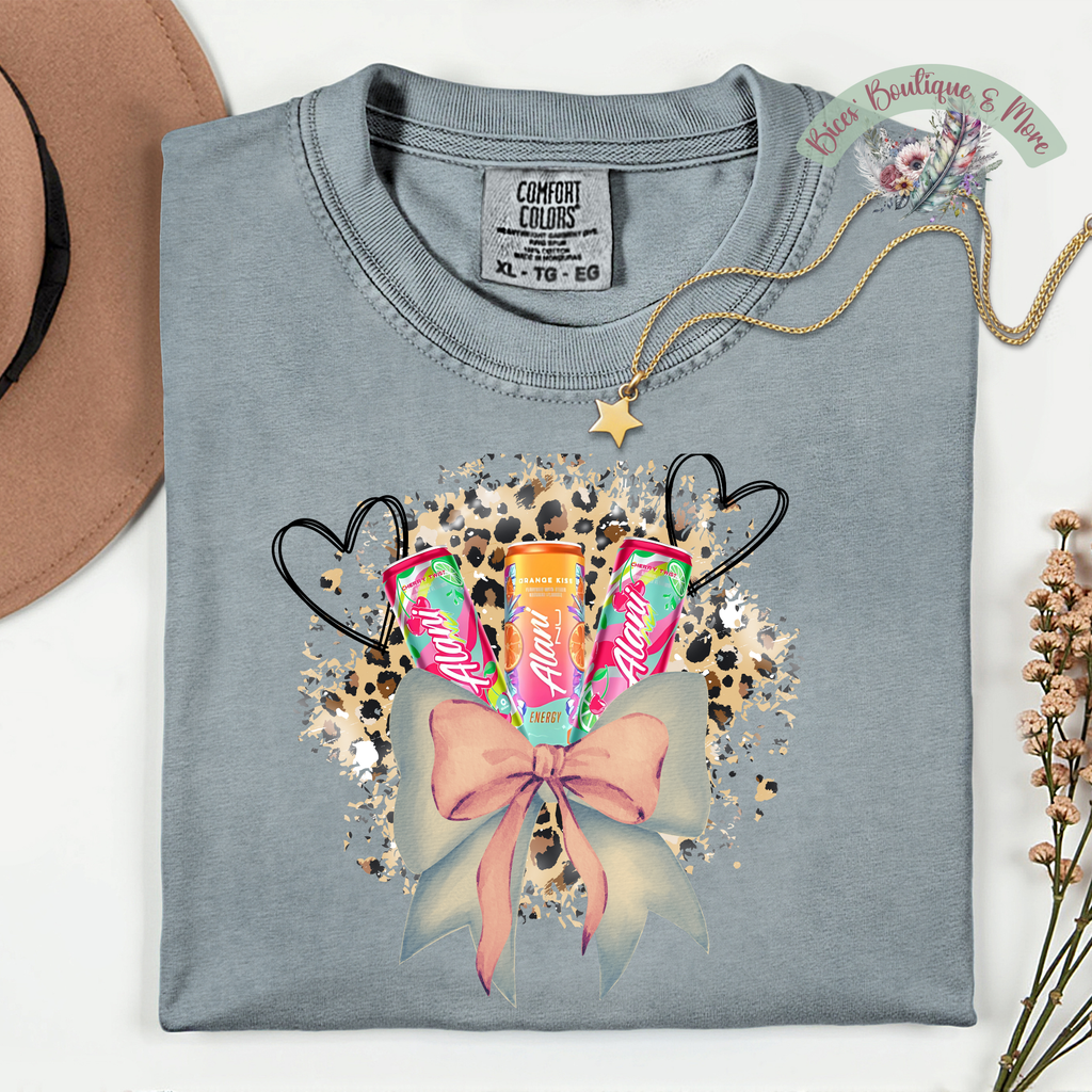 ✨ Leopard Bow Energy Babe Tee 💖