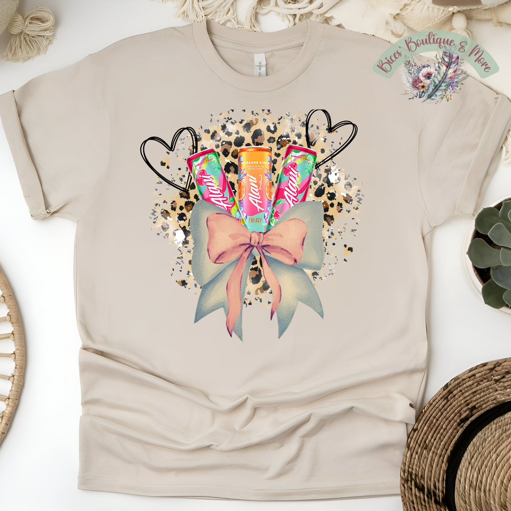 ✨ Leopard Bow Energy Babe Tee 💖
