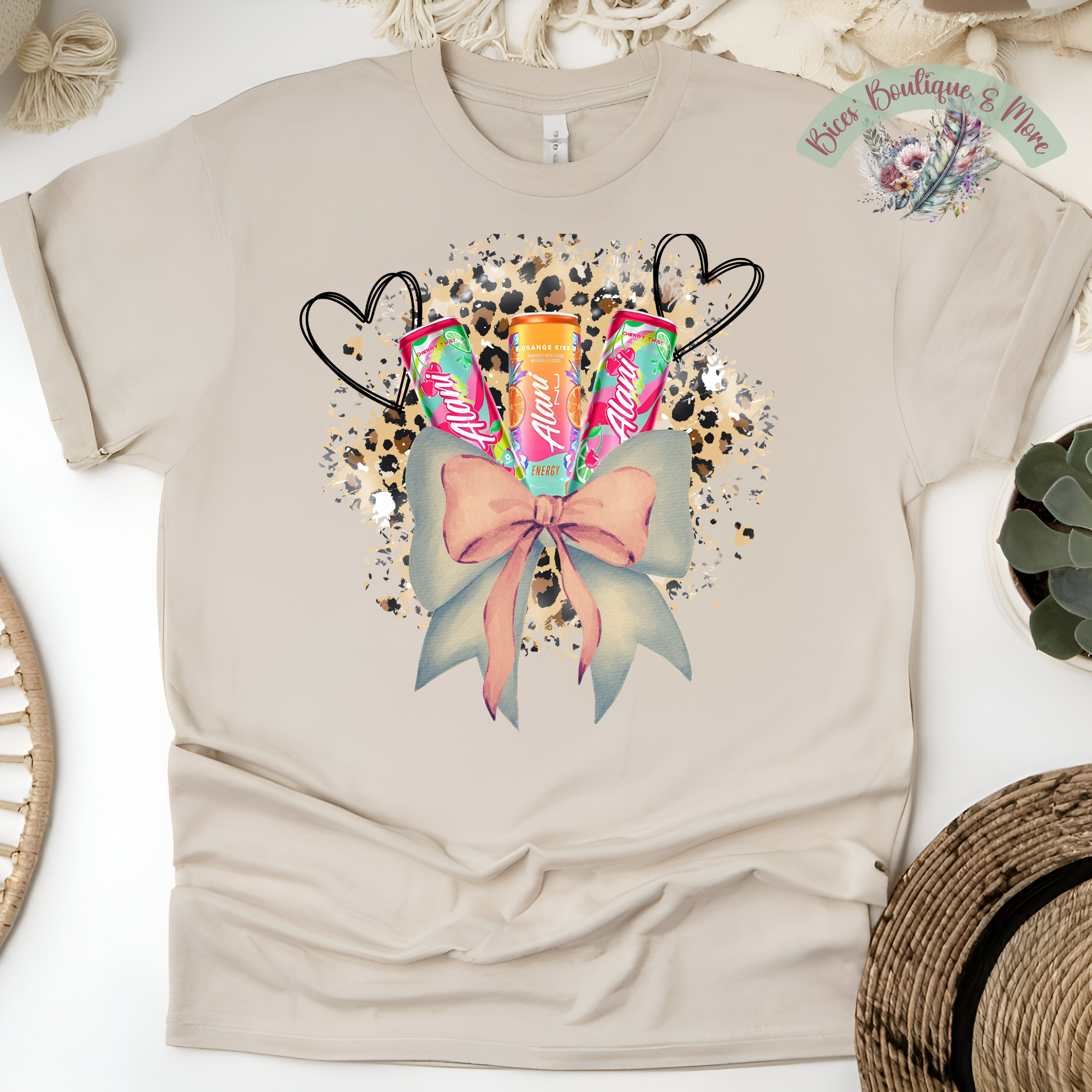 ✨ Leopard Bow Energy Babe Tee 💖