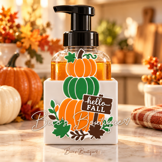 Hello Fall Orange & Green Stacked Pumpkins Interchangeable Faceplate