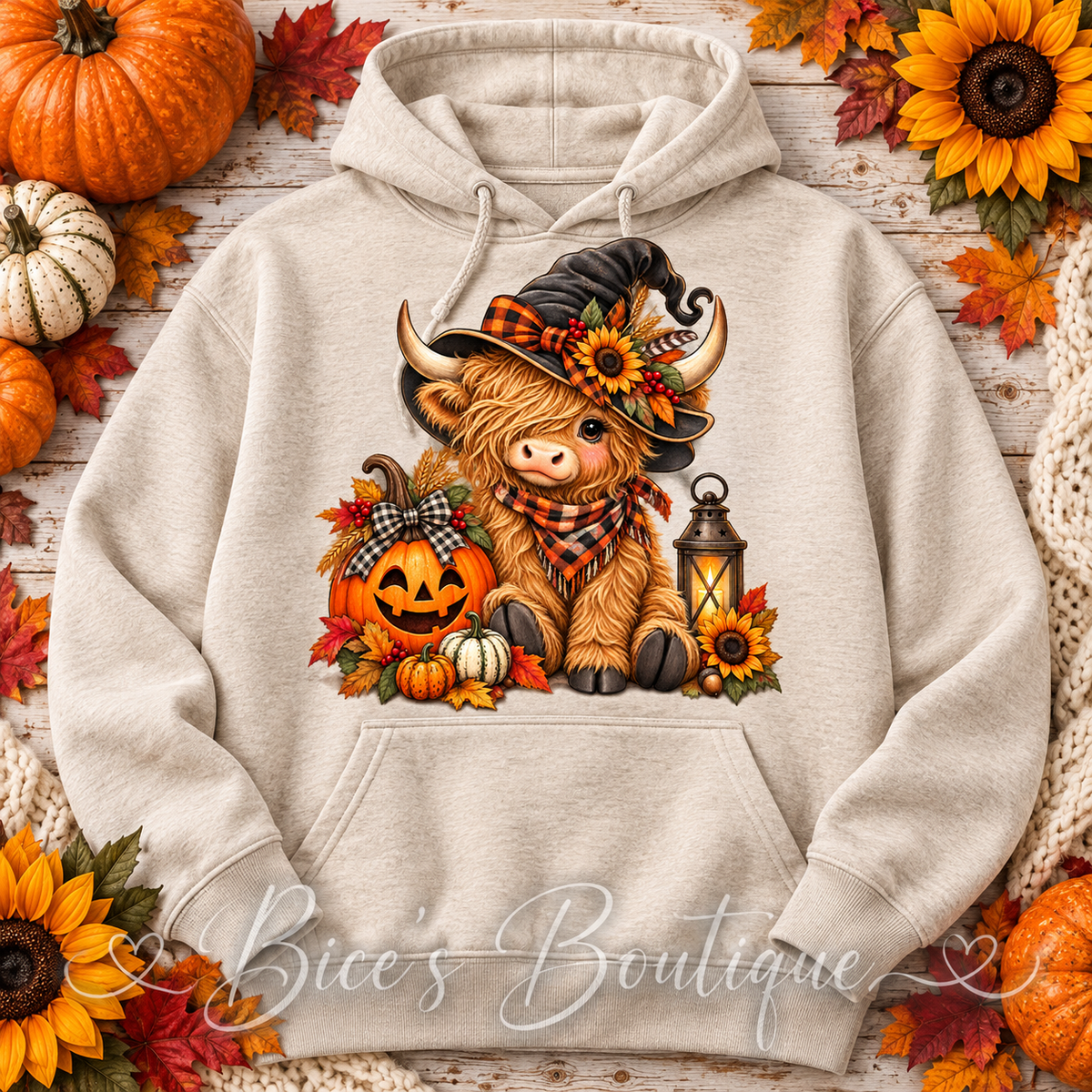 Halloween Highland Cow Hoodie
