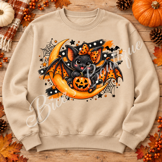 Cute Halloween Bat & Moon Crew