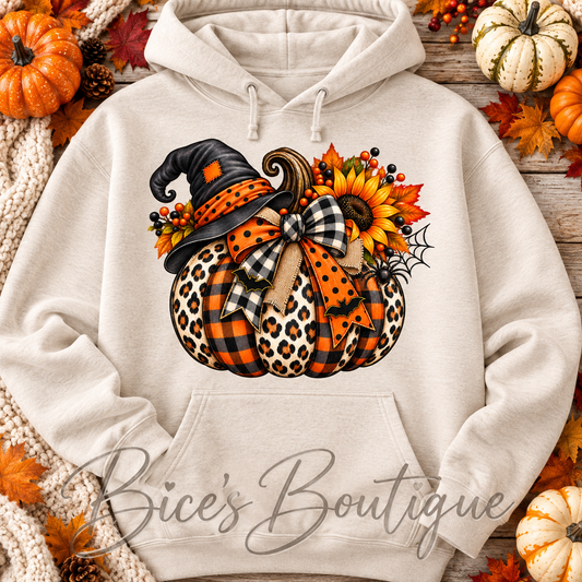 Patchwork Witch Pumpkin Hoodie