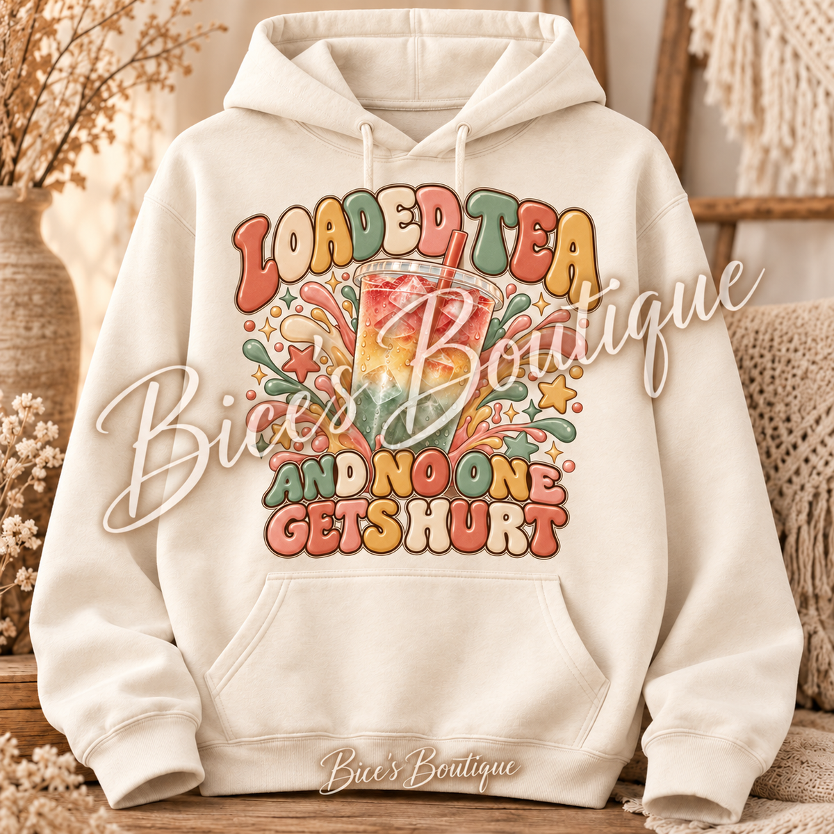 Loaded Tea and No One Gets Hurt – Pullover Hoodie 🥤💕