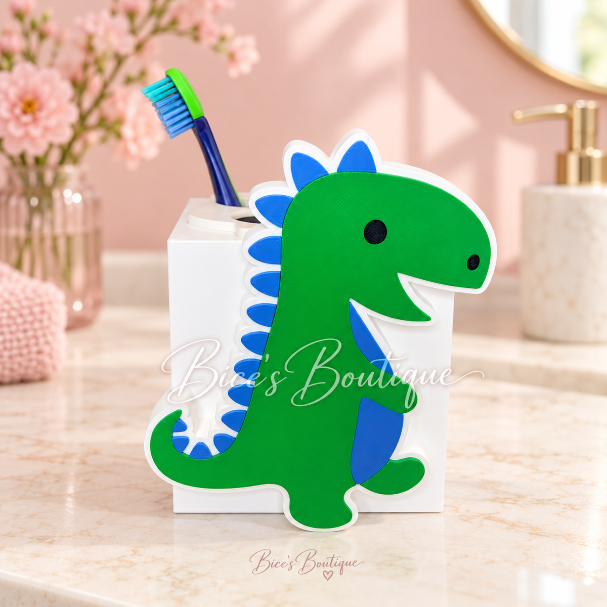Interchangeable Soap & Sanitizer Holder Base + Optional Toothbrush Insert