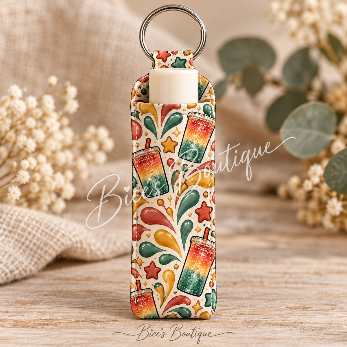 Loaded Tea and No One Gets Hurt | Retro Loaded Tea Chapstick Holder Keychain | Lip Balm Holder
