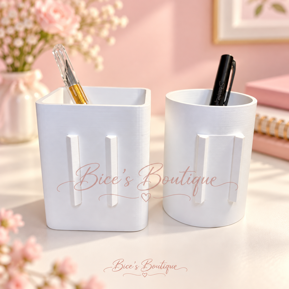 Interchangeable Pen & Pencil Holder Base – Round or Rectangular
