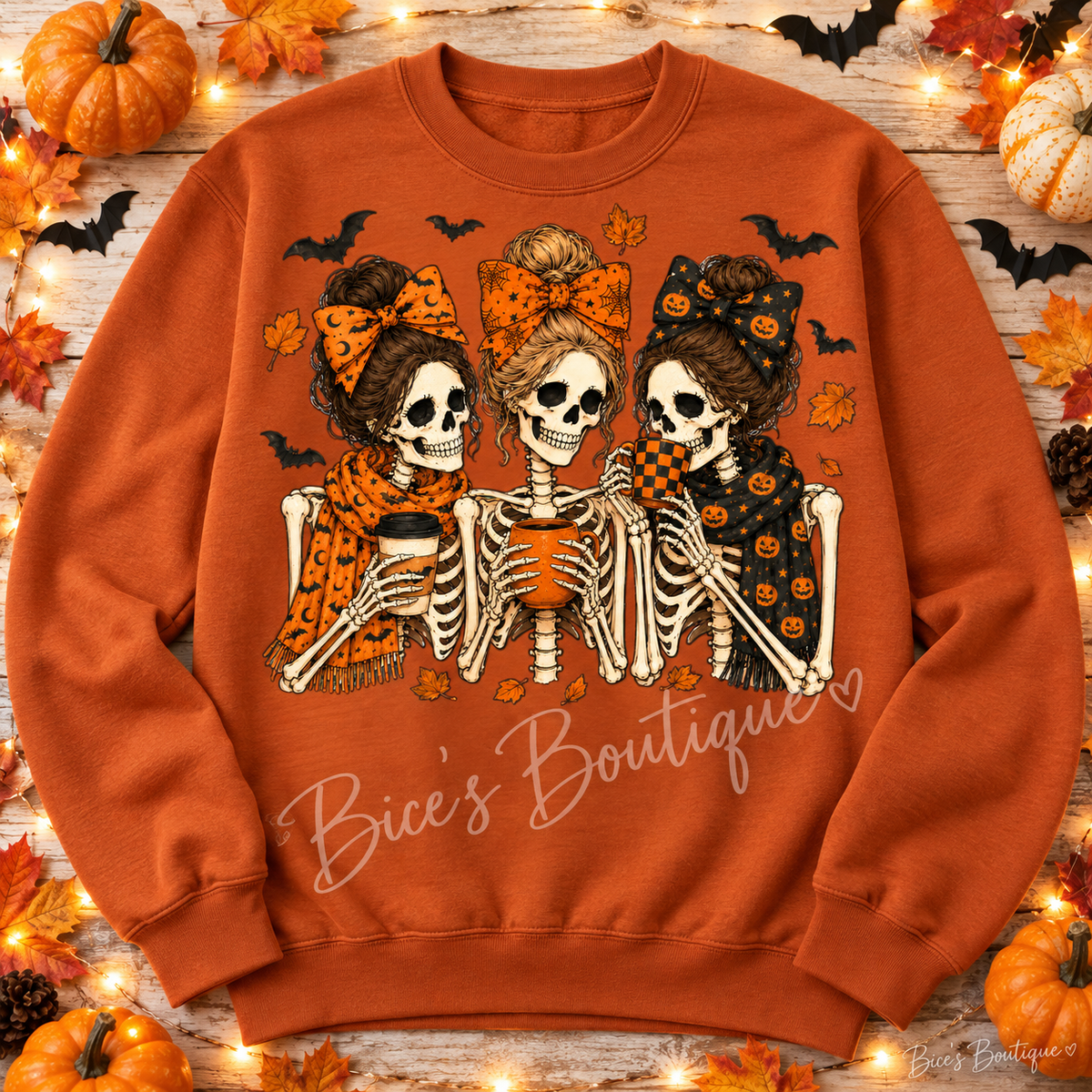 Halloween Skeleton Coffee Trio Crew