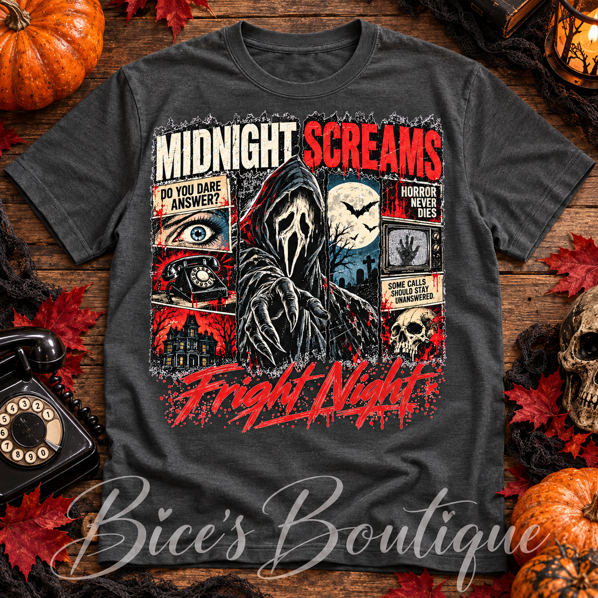 Midnight Screams Fright Night Graphic Tee