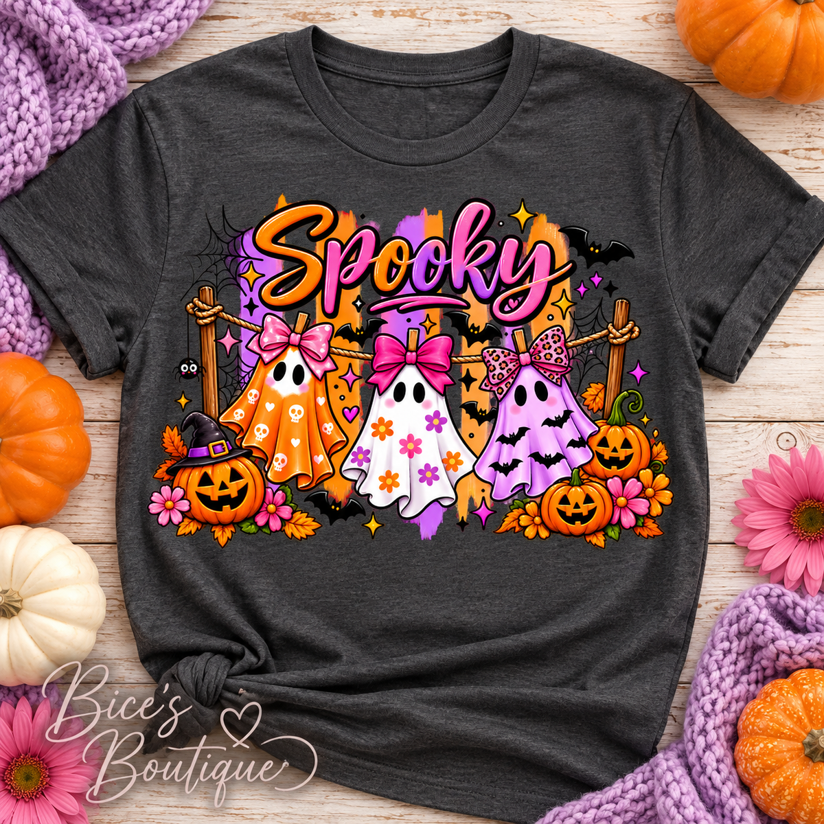 Spooky Bow Ghost Trio Graphic Tee