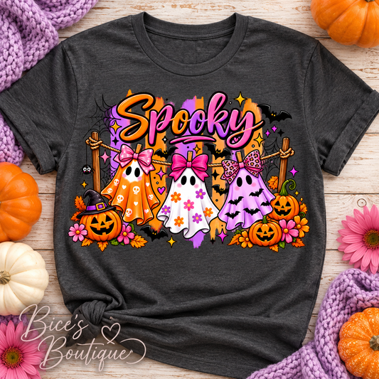 Spooky Bow Ghost Trio Graphic Tee