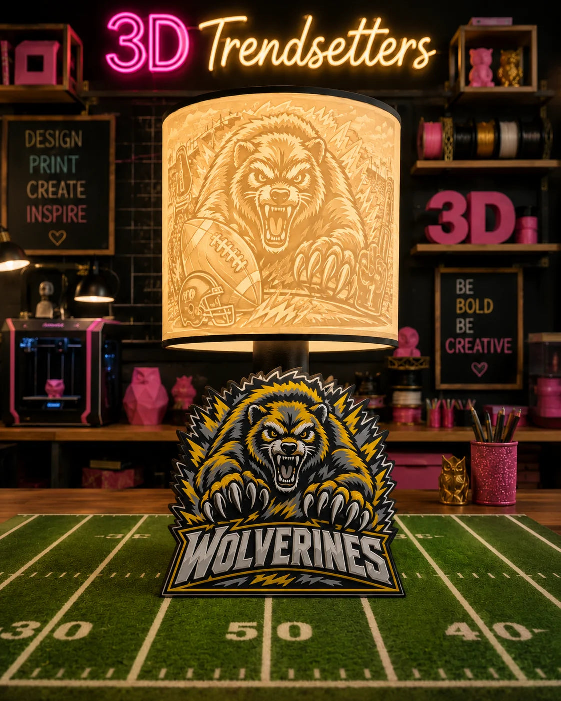Football Player LED Accent Lamp – Sports-Themed Table Light