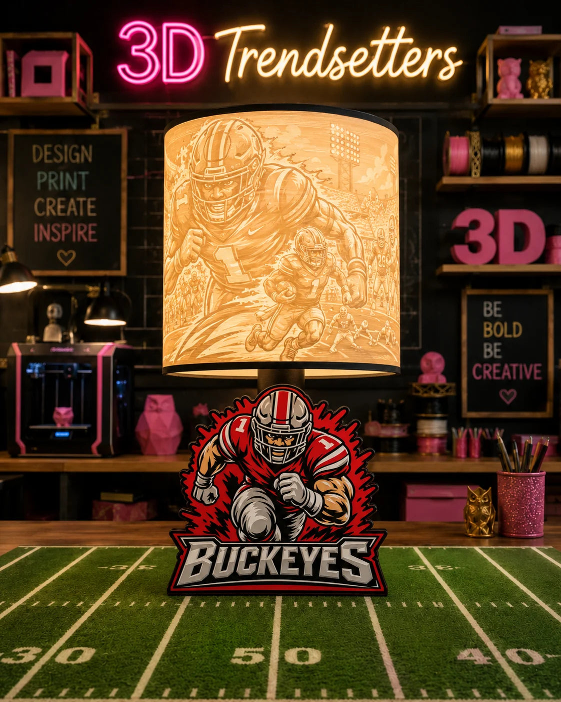 Football Player LED Accent Lamp – Sports-Themed Table Light