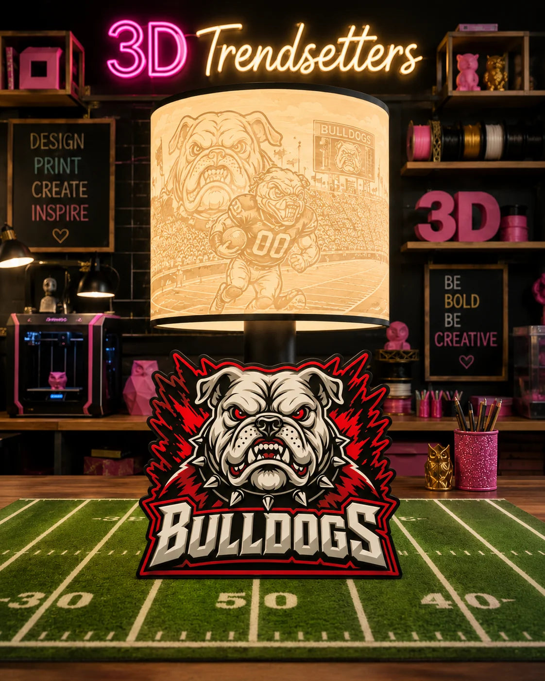 Football Player LED Accent Lamp – Sports-Themed Table Light