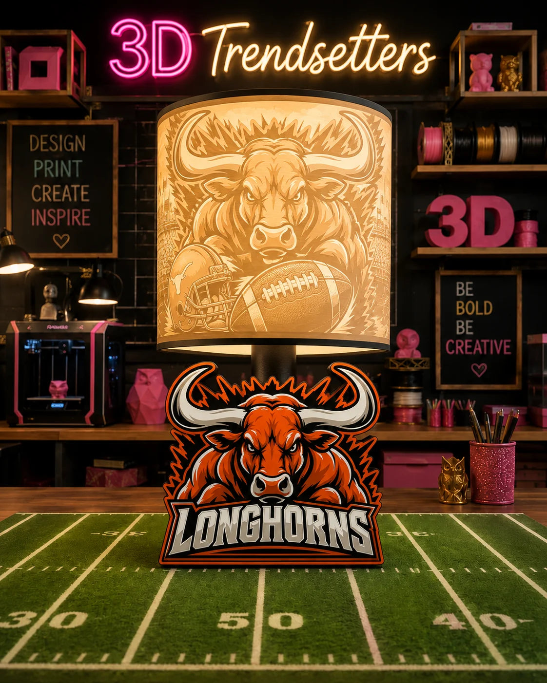 Football Player LED Accent Lamp – Sports-Themed Table Light