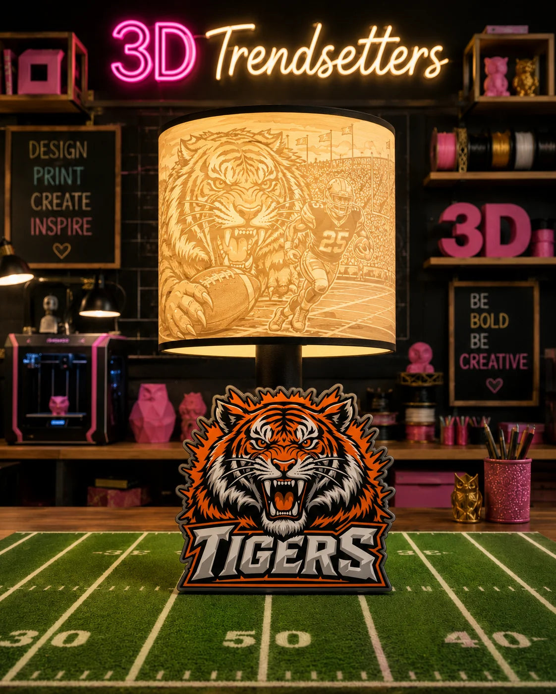 Football Player LED Accent Lamp – Sports-Themed Table Light