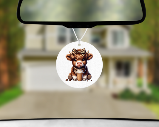 Coffee Cow Car Freshie – Felt Air Freshener